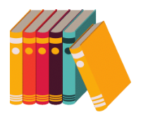 A line of multi-coloured books, with the last in the line leaning against the others